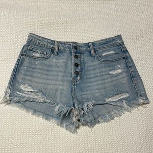 Button Fly Denim Shorts